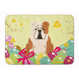 Caroline'S Treasures Easter Eggs English Bulldog Fawn White Machine Washable Memory Foam Mat Doormats