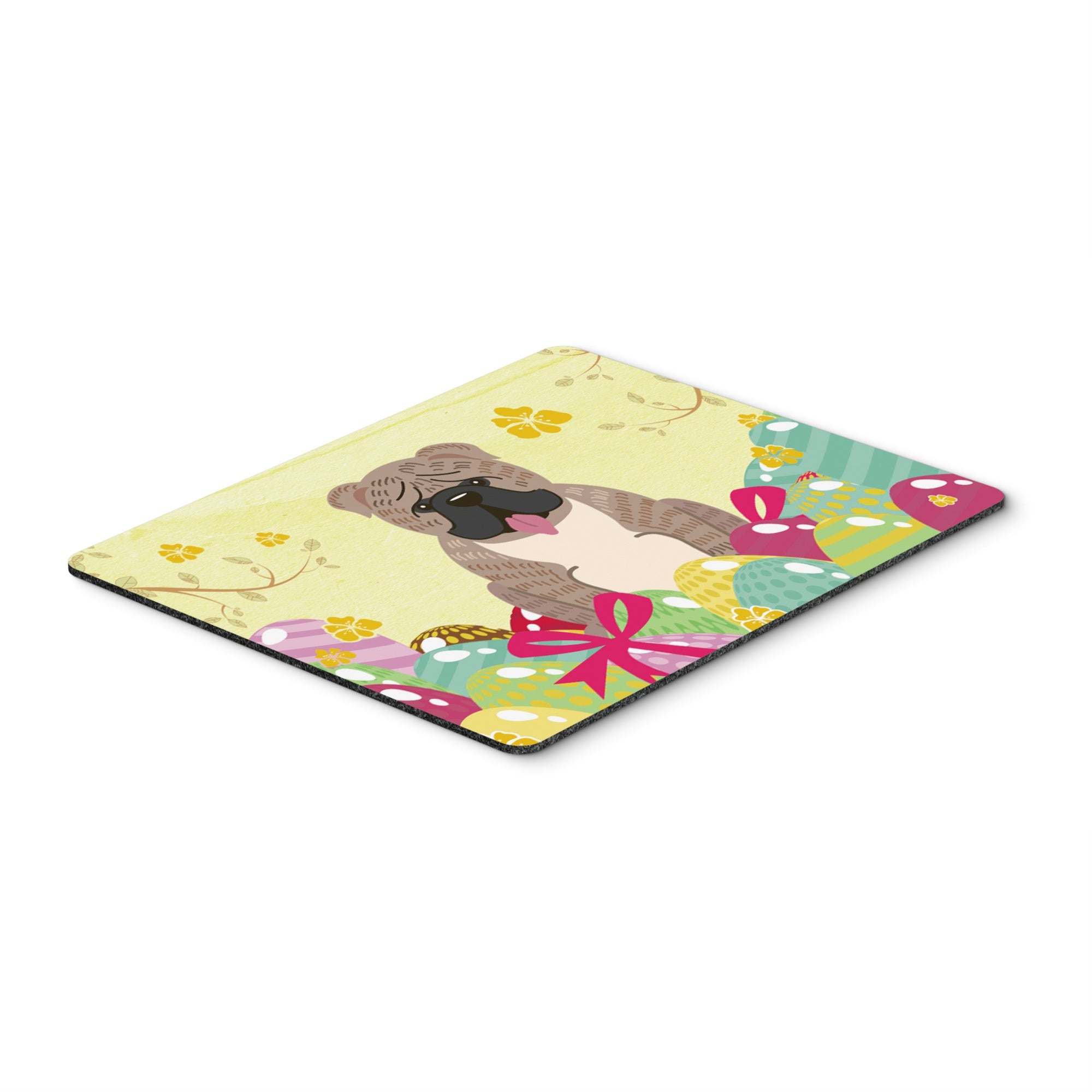 Caroline'S Treasures Easter Eggs English Bulldog Grey Brindle Mouse Pad, Hot Pad Or Trivet, Multicolor, 7.75X9.25  (Bb6126Mp)