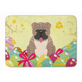Caroline'S Treasures Easter Eggs English Bulldog Grey Brindle Machine Washable Memory Foam Mat Doormats, Multicolor