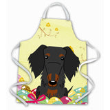 Caroline'S Treasures Easter Eggs Wire Haired Dachshund Black Tan Apron, Large, Multicolor