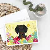 Easter Eggs Wire Haired Dachshund Black Tan Greeting Cards And Envelopes Pack Of 8