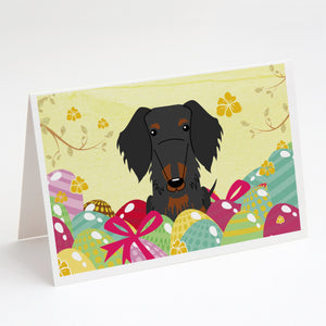 Easter Eggs Wire Haired Dachshund Black Tan Greeting Cards And Envelopes Pack Of 8