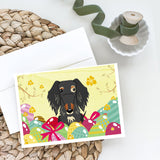 Easter Eggs Wire Haired Dachshund Dapple Greeting Cards And Envelopes Pack Of 8