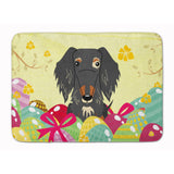 Caroline'S Treasures Easter Eggs Wire Haired Dachshund Dapple Machine Washable Memory Foam Mat Doormats, Multicolor