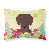 Easter Eggs Wire Haired Dachshund Chocolate Fabric Standard Pillowcase