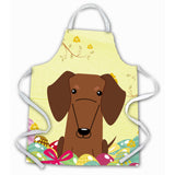 Caroline'S Treasures Easter Eggs Dachshund Red Brown Apron, Large, Multicolor
