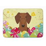 Caroline'S Treasures Easter Eggs Dachshund Red Brown Machine Washable Memory Foam Mat Doormats, Multicolor