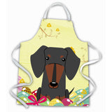 Caroline'S Treasures Easter Eggs Dachshund Black Tan Apron, Large, Multicolor