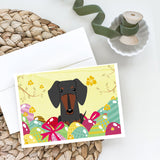 Easter Eggs Dachshund Black Tan Greeting Cards And Envelopes Pack Of 8