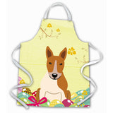 Caroline'S Treasures Easter Eggs Bull Terrier Red White Apron, Large, Multicolor