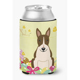 Caroline'S Treasures Easter Eggs Bull Terrier Dark Brindle Can Or Bottle Hugger, Can Hugger, Multicolor