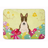 Caroline'S Treasures Easter Eggs Bull Terrier Dark Brindle Machine Washable Memory Foam Mat Doormats, Multicolor