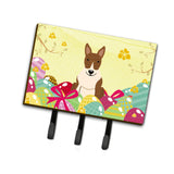Caroline'S Treasures Easter Eggs Bull Terrier Brindle Leash Or Key Holder Hooks, Multicolor