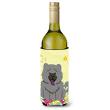 Caroline'S Treasures Bb6139Literk Easter Eggs Chow Chow Blue Wine Bottle Beverage Insulator Hugger, 750Ml, Multicolor
