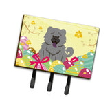 Caroline'S Treasures Easter Eggs Chow Blue Leash Or Key Holder Hooks