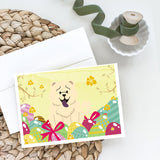 Easter Eggs Chow Chow White Greeting Cards And Envelopes Pack Of 8