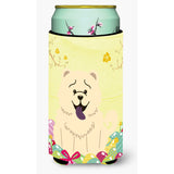 Caroline'S Treasures Easter Eggs Chow White Tall Boy Beverage Insulator Hugger, Multicolor