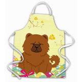Caroline'S Treasures Easter Eggs Chow Red Apron, Large, Multicolor