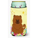 Caroline'S Treasures Easter Eggs Chow Red Tall Boy Beverage Insulator Hugger, Multicolor