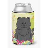 Caroline'S Treasures Easter Eggs Chow Black Can Or Bottle Hugger, Can Hugger, Multicolor