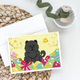 Easter Eggs Chow Chow Black Greeting Cards And Envelopes Pack Of 8