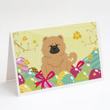 Easter Eggs Chow Chow Cream Greeting Cards And Envelopes Pack Of 8