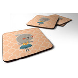 Caroline'S Treasures Ballerina Rabbit Foam Coaster Set Of 4, 3.5, Multicolor