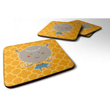 Caroline'S Treasures Cheerleader Lamb Sheep Foam Coaster Set Of 4, 3.5, Multicolor