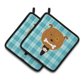 Caroline'S Treasures Bb6737Pthd Dog In Tuxedo Pair Of Pot Holders, 7.5 X 7.5, Multicolor
