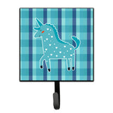 Caroline'S Treasures Unicorn In Plaid Wall Hook, Small, Multicolor