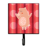 Caroline'S Treasures Dancing Pig Wall Hook, Small, Multicolor