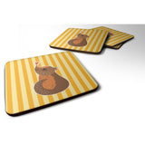 Caroline'S Treasures Opossum Love Foam Coaster Set Of 4, 3.5, Multicolor