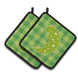 Caroline'S Treasures Bb6748Pthd Lizard On Plaid Pair Of Pot Holders, 7.5 X 7.5, Multicolor