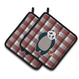 Caroline'S Treasures Bb6751Pthd Panda Love Pair Of Pot Holders, 7.5 X 7.5, Multicolor