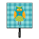 Caroline'S Treasures Owl On Blue Plaid Wall Hook, Small, Multicolor