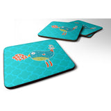 Caroline'S Treasures Birdy Love Foam Coaster Set Of 4, 3.5, Multicolor