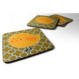 Caroline'S Treasures Bird On Quatrfoil Foam Coaster Set Of 4, 3.5, Multicolor