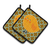 Caroline'S Treasures Bb6761Pthd Bird On Quatrfoil Pair Of Pot Holders, 7.5 X 7.5, Multicolor