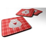 Caroline'S Treasures Lamb Love Foam Coaster Set Of 4, 3.5, Multicolor