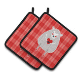 Caroline'S Treasures Lamb Love Pair Of Pot Holders, 7.5 X 7.5, Multicolor