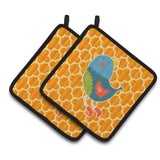 Caroline'S Treasures Bb6776Pthd Bird Pair Of Pot Holders, 7.5 X 7.5, Multicolor