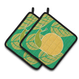 Caroline'S Treasures Bb6783Pthd Snail Pair Of Pot Holders, 7.5 X 7.5, Multicolor