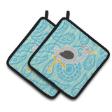 Caroline'S Treasures Bb6784Pthd Ostrich Pair Of Pot Holders, 7.5 X 7.5, Multicolor