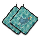 Caroline'S Treasures Bb6786Pthd Polkadot Chicken Pair Of Pot Holders, 7.5 X 7.5, Multicolor