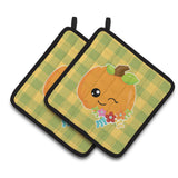Caroline'S Treasures Bb6792Pthd Mr. Winky Pumpkin Pair Of Pot Holders, 7.5 X 7.5, Multicolor