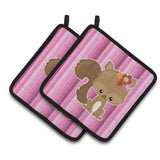 Caroline'S Treasures Bb6793Pthd Squirrel Pair Of Pot Holders, 7.5 X 7.5, Multicolor