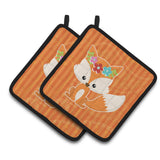 Caroline'S Treasures Bb6794Pthd Fox Pair Of Pot Holders, 7.5 X 7.5, Multicolor
