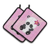 Caroline'S Treasures Bb6799Pthd Hey Ya'Ll Panda Pair Of Pot Holders, 7.5 X 7.5, Multicolor