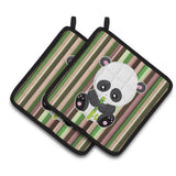 Caroline'S Treasures Bb6803Pthd Bamboo Flute Panda Pair Of Pot Holders, 7.5 X 7.5, Multicolor