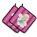 Caroline'S Treasures Bb6808Pthd Blonde Fairy Pair Of Pot Holders, 7.5 X 7.5, Multicolor